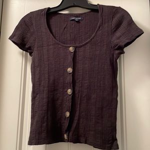 AE American Eagle Button Front fitted tee